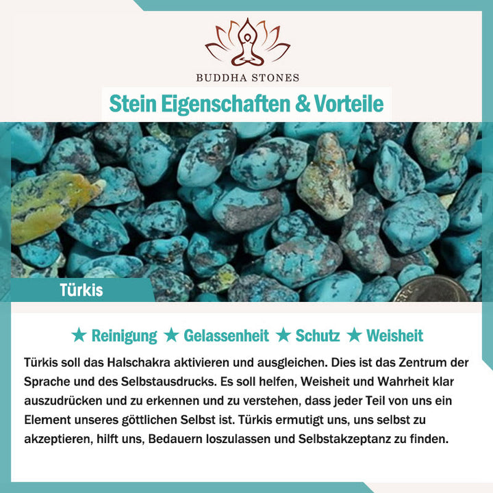 Buddha Stones, runder türkisfarbener Stein, Schutz, Stärke, Halsketten-Anhänger - image 4