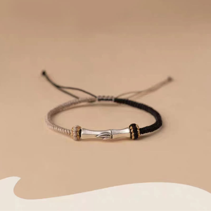 Buddha Stones 925 Sterling Silber Bambus Schutz geflochtenes Armband - image 8