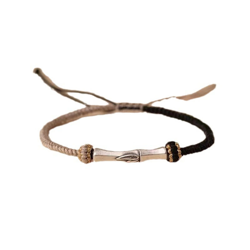 Buddha Stones 925 Sterling Silber Bambus Schutz geflochtenes Armband - image 14