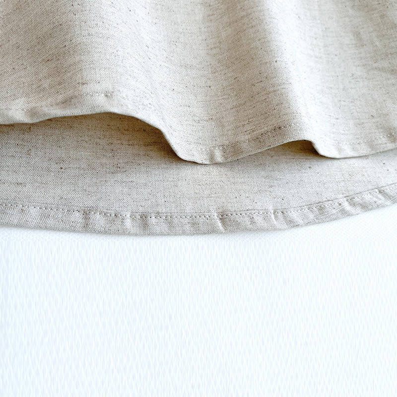 Buddha Stones Einfarbiges Herren Kurzarmhemd aus Leinen mit Knopfleiste - image 14