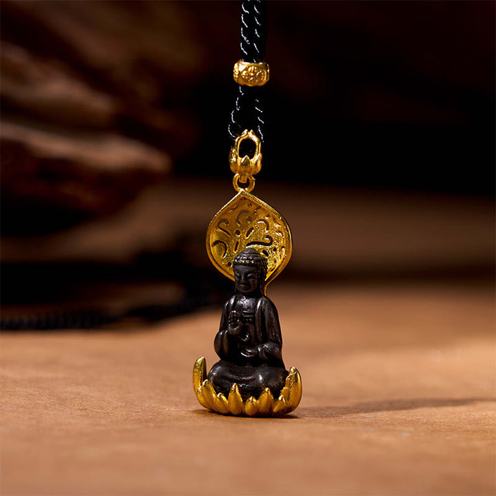 Buddha-Steine, tibetische Legierung, Buddha Kwan Yin Avalokitesvara, Gelassenheit, Halskettenanhänger