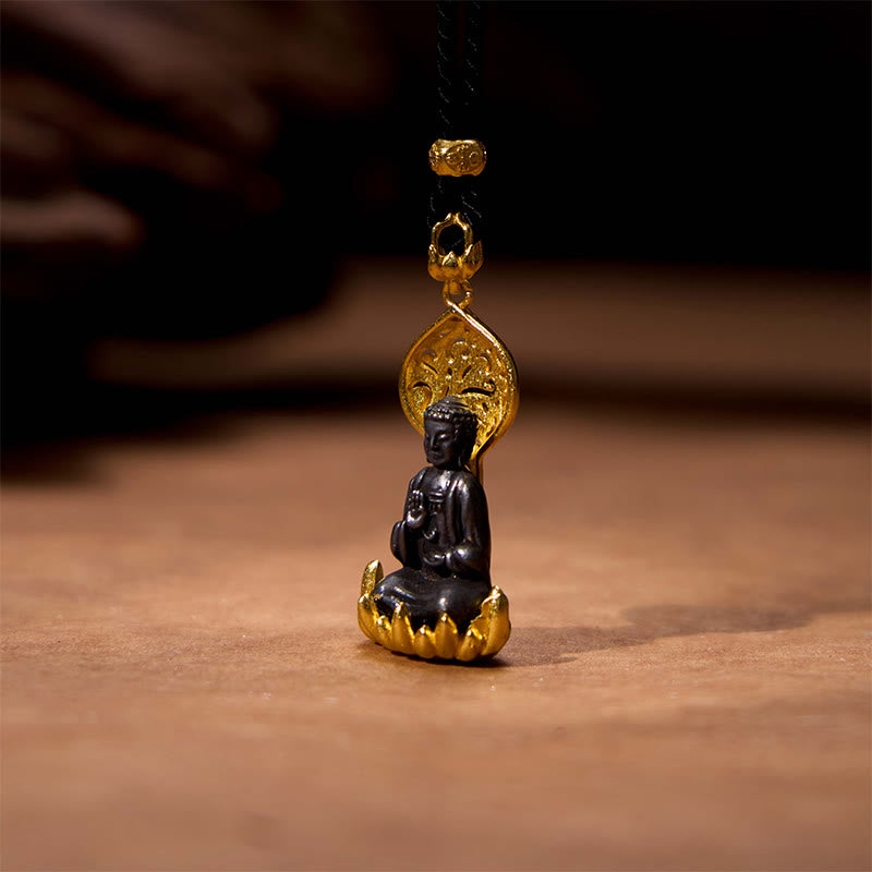 Buddha-Steine, tibetische Legierung, Buddha Kwan Yin Avalokitesvara, Gelassenheit, Halskettenanhänger