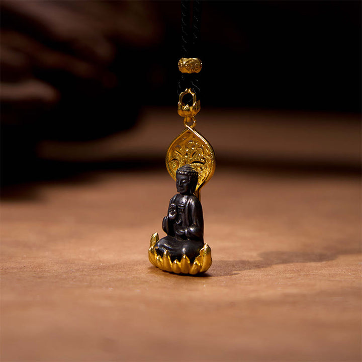 Buddha-Steine, tibetische Legierung, Buddha Kwan Yin Avalokitesvara, Gelassenheit, Halskettenanhänger