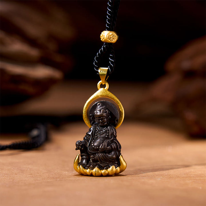 Buddha-Steine, tibetischer gelber Jambhala, gelber Gott des Reichtums, Buddha, Gelassenheit, Halskettenanhänger - Legierter gelber Jambhala (gelber Gott des Reichtums) - image 1