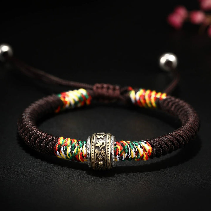 Armband mit Buddha-Steinen, 925er Sterlingsilber, Om Mani Padme Hum, King Kong Knoten, Glaube - Braun (Handgelenkumfang: 14–21 cm) - Om Mani Padme Hum - image 20