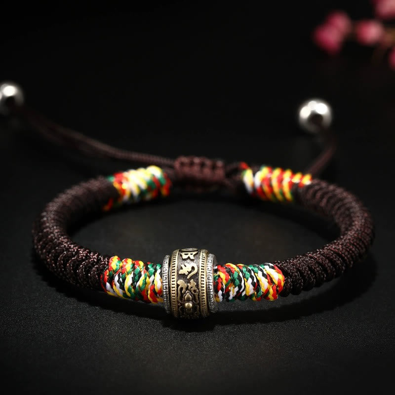 Armband mit Buddha-Steinen, 925er Sterlingsilber, Om Mani Padme Hum, King Kong Knoten, Glaube