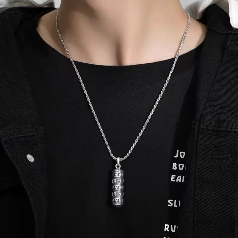 Halskette mit Anhänger aus Buddha-Steine „Om Mani Padme Hum“ mit Hakenkreuz, gedrehte Kette - image 5