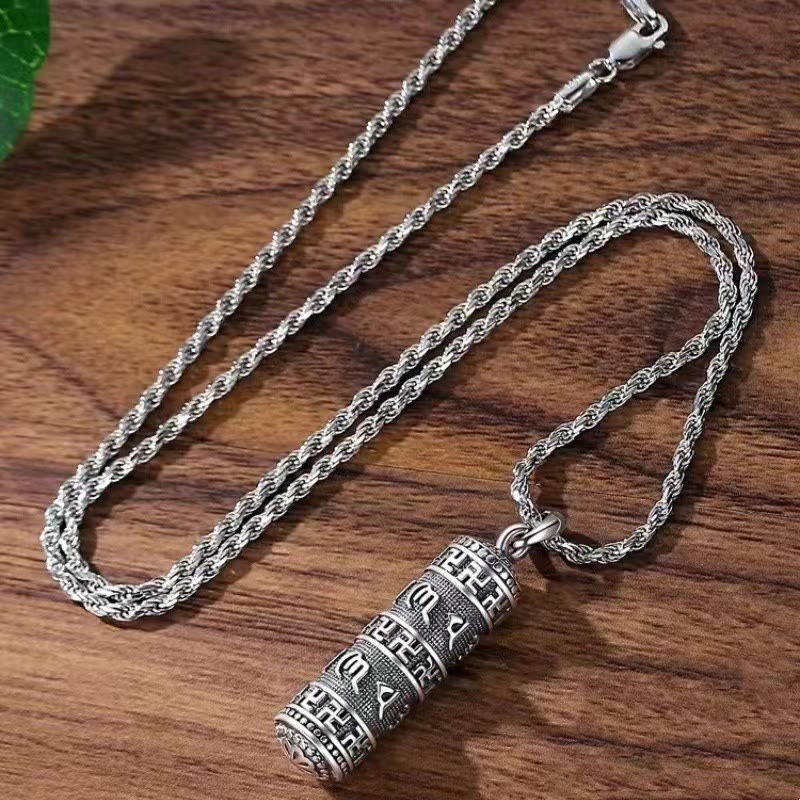 Halskette mit Anhänger aus Buddha-Steine „Om Mani Padme Hum“ mit Hakenkreuz, gedrehte Kette - image 2
