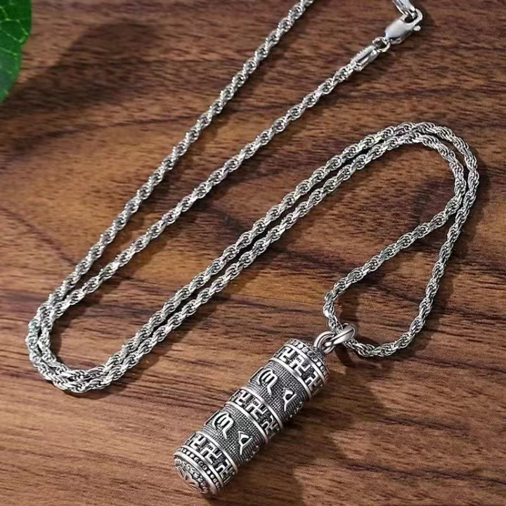 Halskette mit Anhänger aus Buddha-Steine „Om Mani Padme Hum“ mit Hakenkreuz, gedrehte Kette - image 2