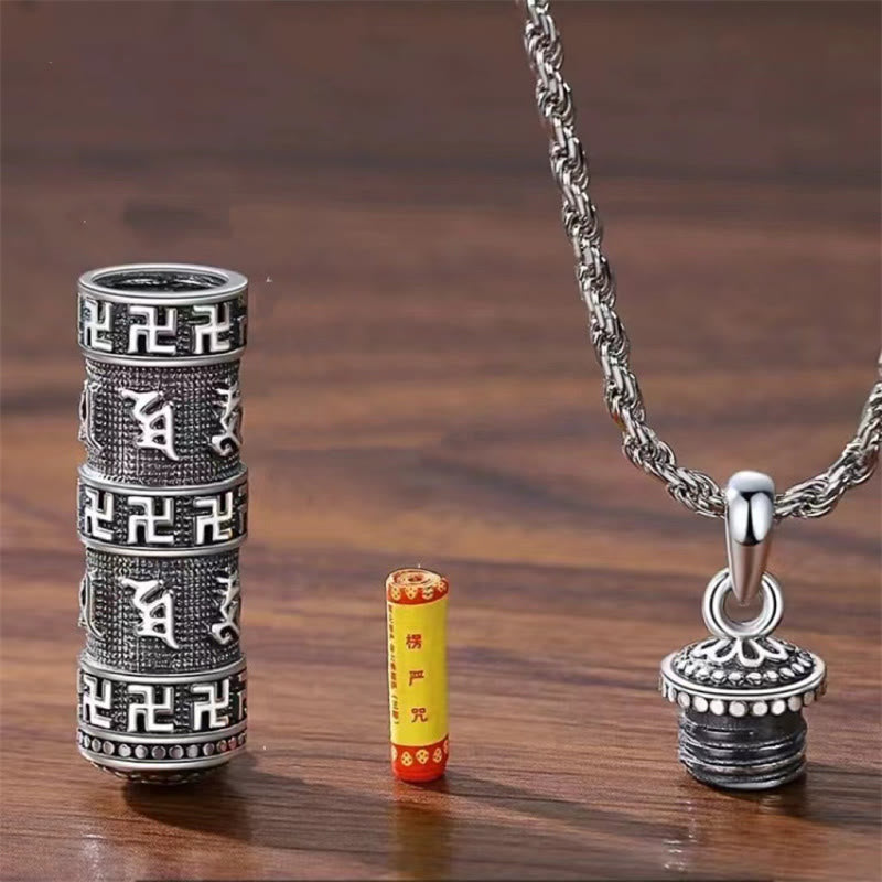 Halskette mit Anhänger aus Buddha-Steine „Om Mani Padme Hum“ mit Hakenkreuz, gedrehte Kette - image 4