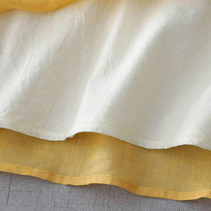 Buddha Stones Einfarbiges, doppellagiges Baumwoll-Leinen-Hemd mit Froschknöpfen und Dreiviertelärmeln - image 17