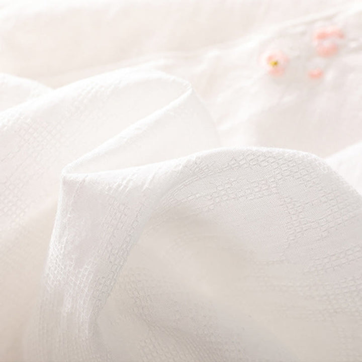 Kurzärmliges Baumwoll-Leinen-Hemd mit Buddha-Steine-Pflaumenblüten-Stickerei und Froschknopf - image 32