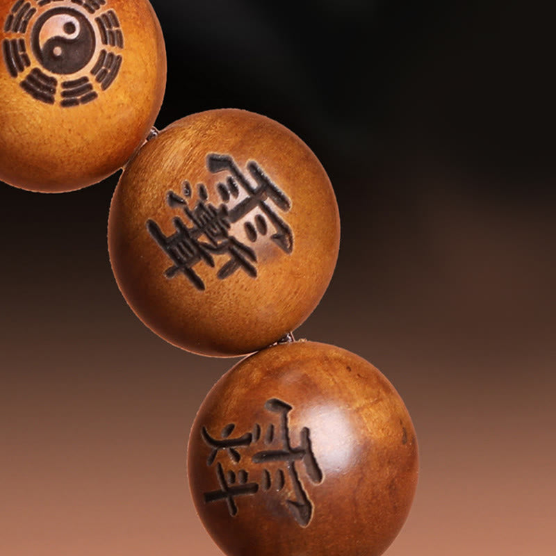 Buddha-Steine, vom Blitz getroffen, Jujube-Holz, Yin Yang, Bagua, taoistische Tabu-Zeichen, eingraviertes Schutzarmband - image 11