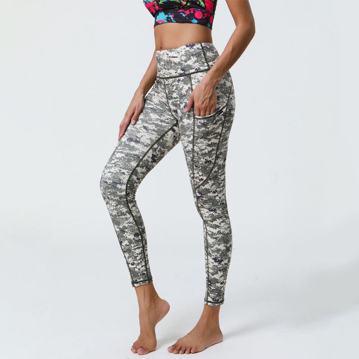 Buddha Stones Rose Lines Tiger Leopard Print Sport Fitness Hohe Taille Leggings Damen Yogahose mit Taschen - image 27