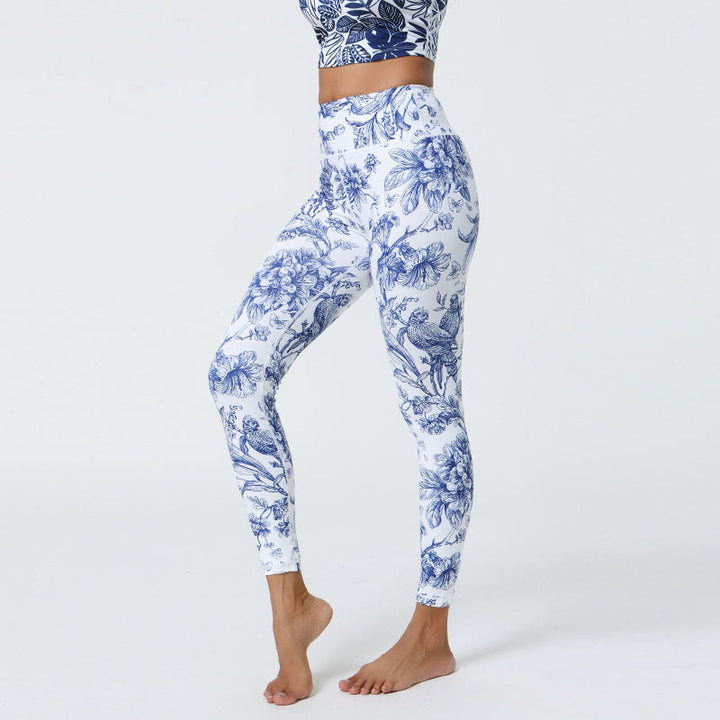 Buddha-Steine, Blumen, Blätter, Pusteblumen, Ananas-Print, Sport-Fitness-Leggings mit hoher Taille, Damen-Yogahose