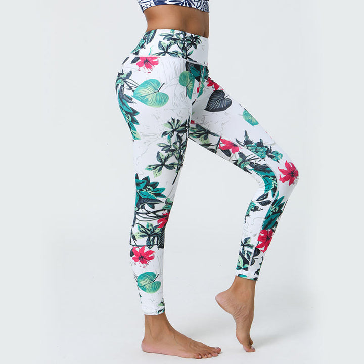 Buddha-Steine, Blumen, Blätter, Pusteblumen, Ananas-Print, Sport-Fitness-Leggings mit hoher Taille, Damen-Yogahose - image 9