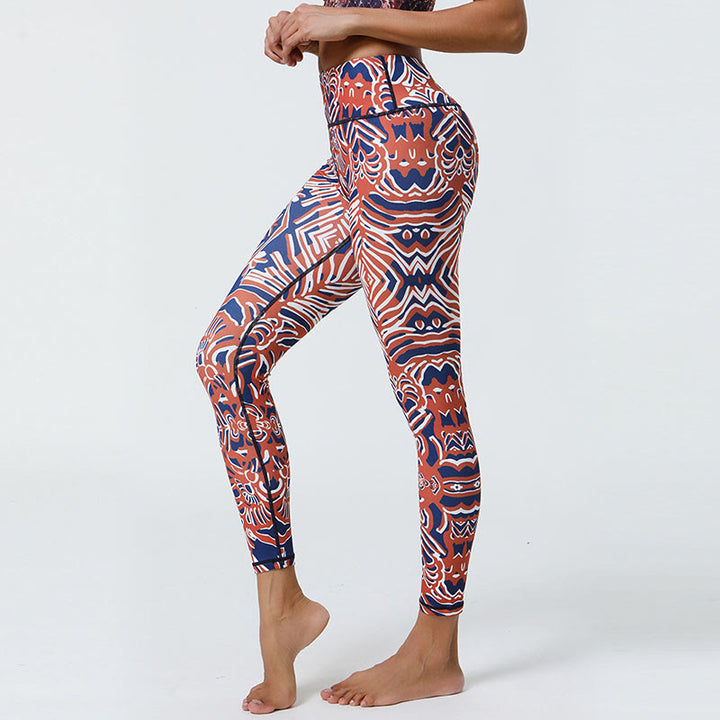 Leggings mit Buddha Stones, Blumen, Federn, Sonne und Mond-Print, Sport-, Fitness- und Yoga-Leggings mit hohem Bund für Damen - image 28