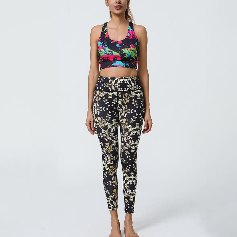 Buddha-Steine, Blumen, geometrische Mandalas, Druck, Sport, Fitness, Yoga, hohe Taille, Leggings für Damen - image 16