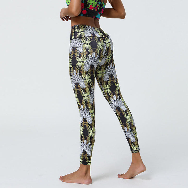 Buddha-Steine, Blumen, geometrische Mandalas, Druck, Sport, Fitness, Yoga, hohe Taille, Leggings für Damen - image 18