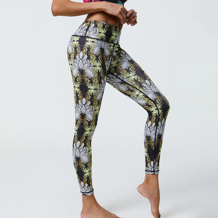 Buddha-Steine, Blumen, geometrische Mandalas, Druck, Sport, Fitness, Yoga, hohe Taille, Leggings für Damen - image 19