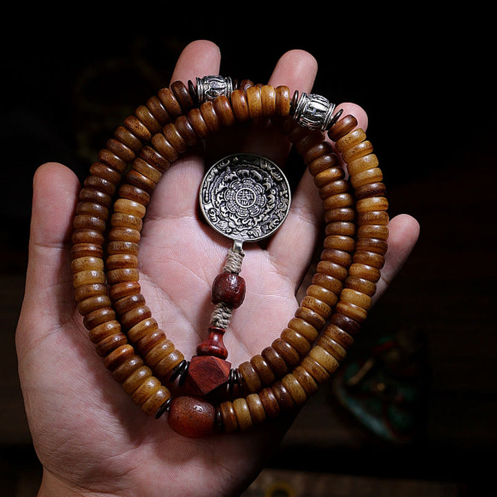 Buddha-Steine, tibetische 108 Mala-Perlen, Yak-Knochen, Dzi-Perle, PiXiu, neun Paläste, acht Diagramme, Balance-Armband