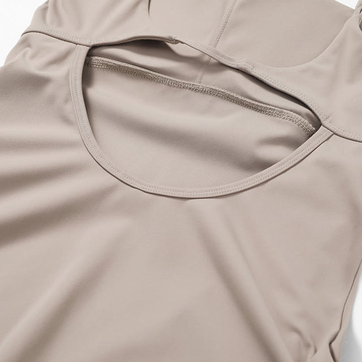 Buddha Stones Solides rückenfreies Tennis-Yoga-Sportkleid für Damen - image 33