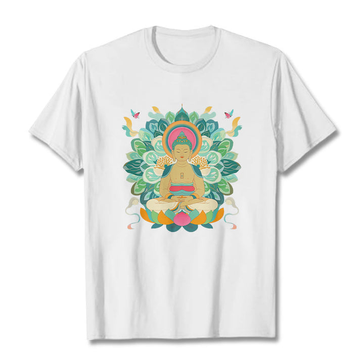 Buddha Stones Schmetterling Lotus Buddha-inspiriertes T-Shirt