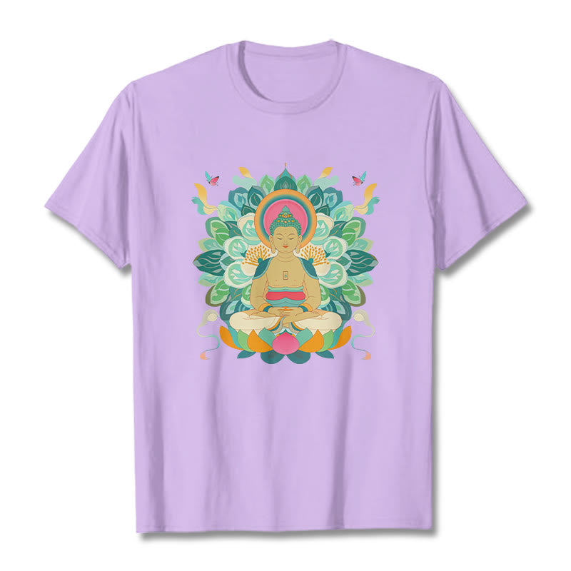 Buddha Stones Schmetterling Lotus Buddha-inspiriertes T-Shirt - Pflaume - 2XL - image 15