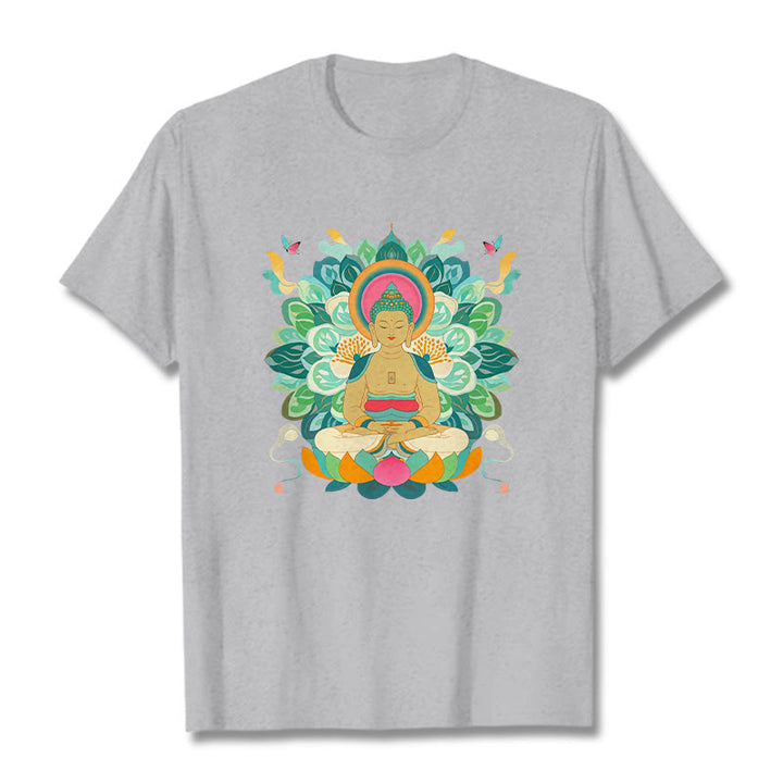 Buddha Stones Schmetterling Lotus Buddha-inspiriertes T-Shirt