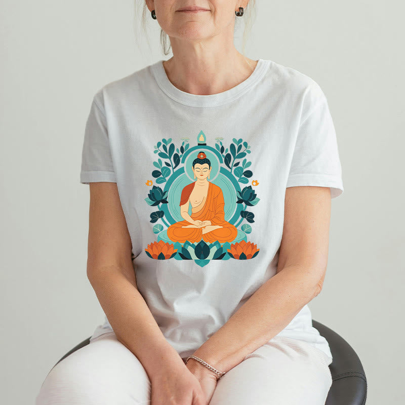 Buddha Stones Lotus Buddha Meditation Tee T-shirt