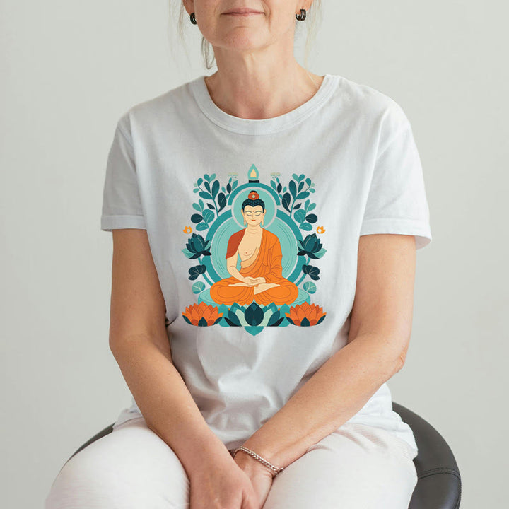 Buddha Stones Lotus Buddha Meditation Tee T-shirt