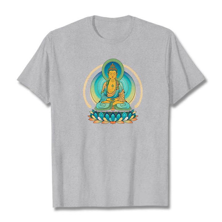 Buddha Stones Lotus Buddha T-Shirt - Hellgrau - 2XL - image 18