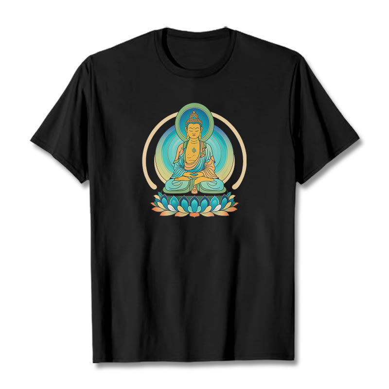 Buddha Stones Lotus Buddha T-Shirt - Schwarz - 2XL - image 5
