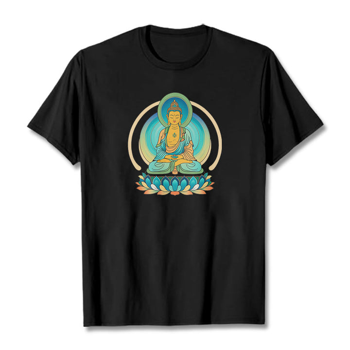 Buddha Stones Lotus Buddha T-Shirt - Schwarz - 2XL - image 5