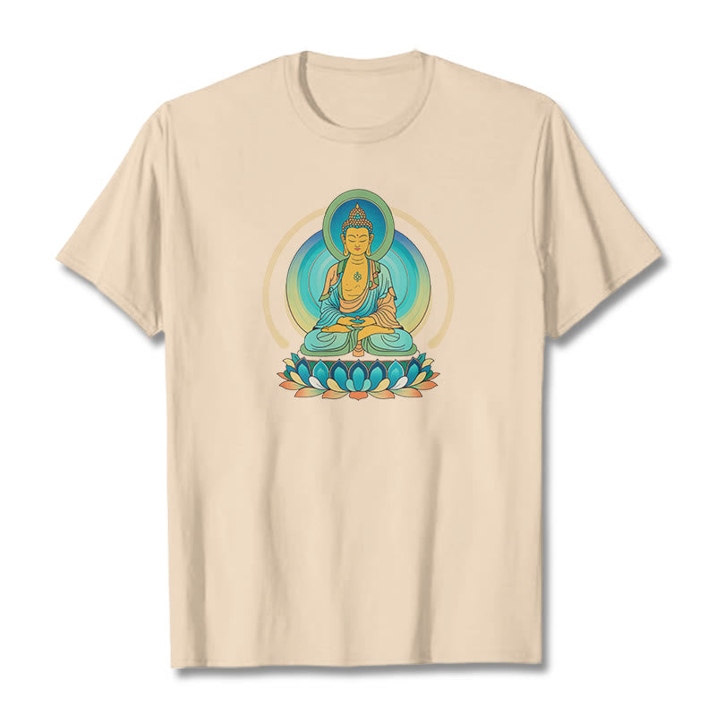 Buddha Stones Lotus Buddha T-Shirt - Biskuit - 2XL - image 0