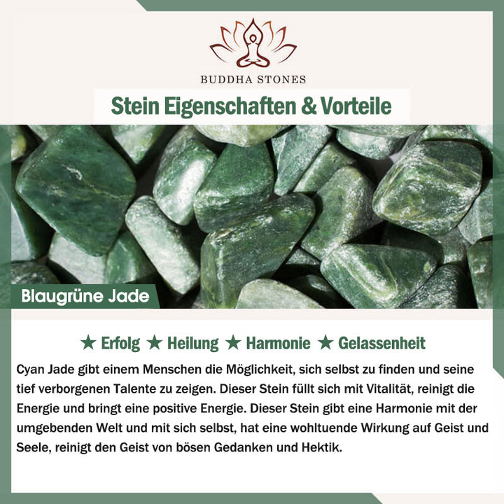 Buddha Stones 925 Sterling Silber vergoldet natürliche Hetian Cyan Jade Perlen Glück Ohrstecker - image 4