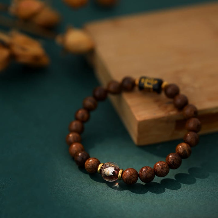 Buddha Stones Tibetischer Sandelholz Om Mani Padme Hum Swastika Heilungsarmband