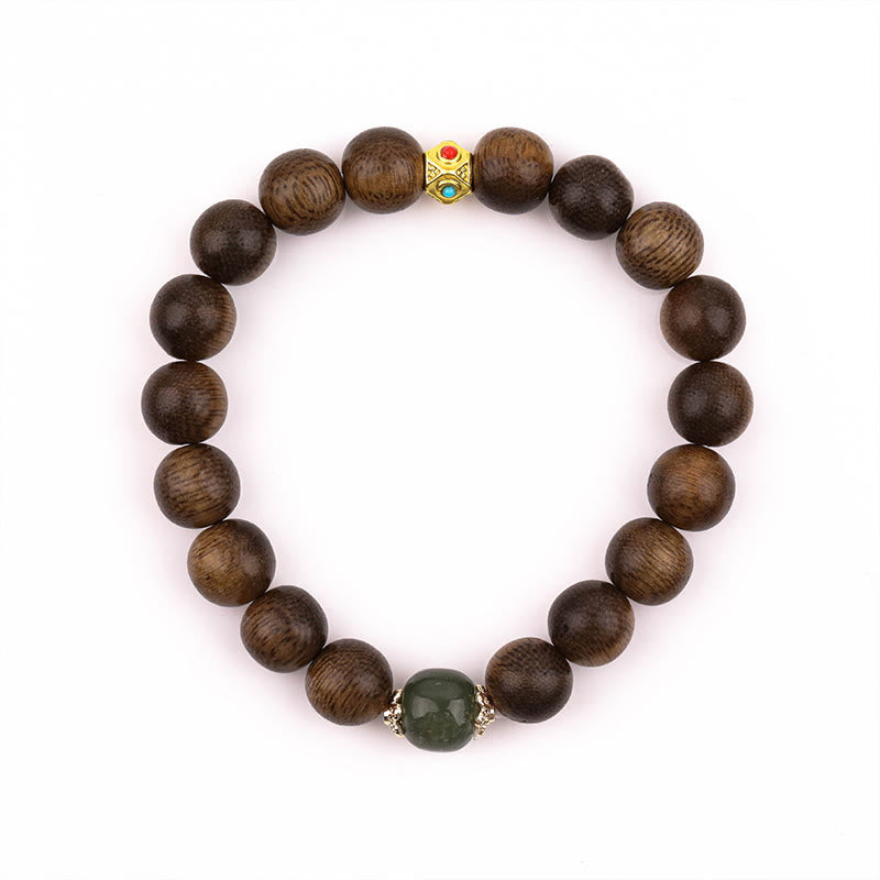 Buddha Stones Adlerholz Glücksbringer Liuli Kraft Armband