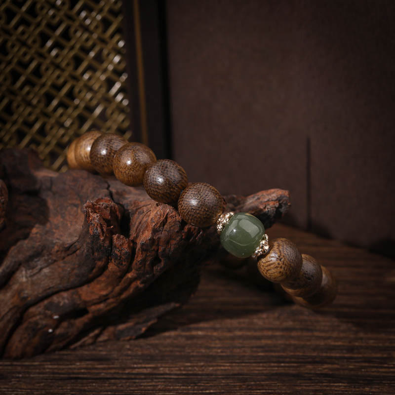 Buddha Stones Adlerholz Glücksbringer Liuli Kraft Armband