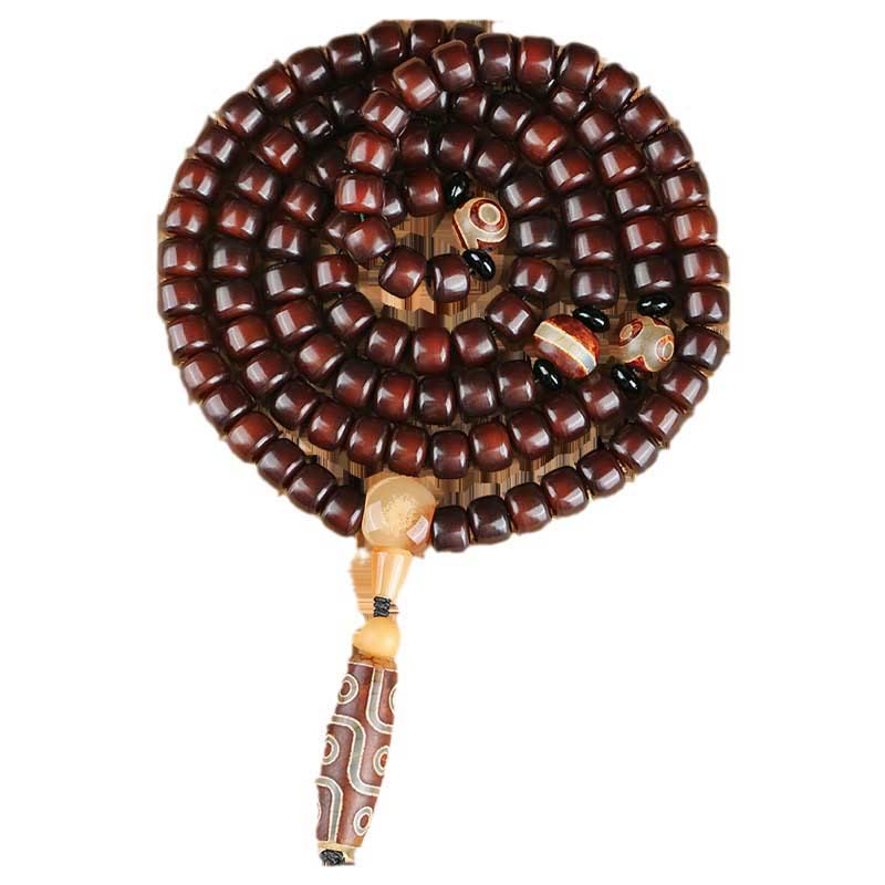 Buddha Stones 108 Mala Perlen Dreiäugige Dzi Perle Neunäugige Dzi Perle Jade Glücksarmband