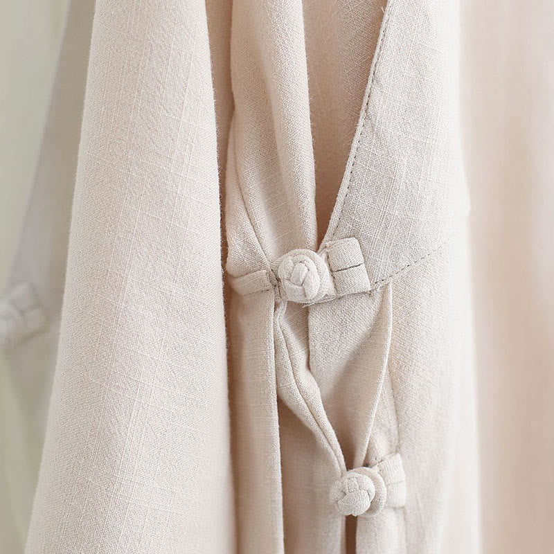 Buddha Stones 2 Stück V-Ausschnitt Herren Langarmhemd Oberteil Hose Meditations- Zen- Tai Chi Baumwoll-Leinen Kleidung Set - image 18