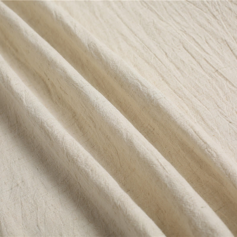 Buddha Stones Herren Leinen-T-Shirt mit Rundhalsausschnitt in Einheitsfarbe - image 22