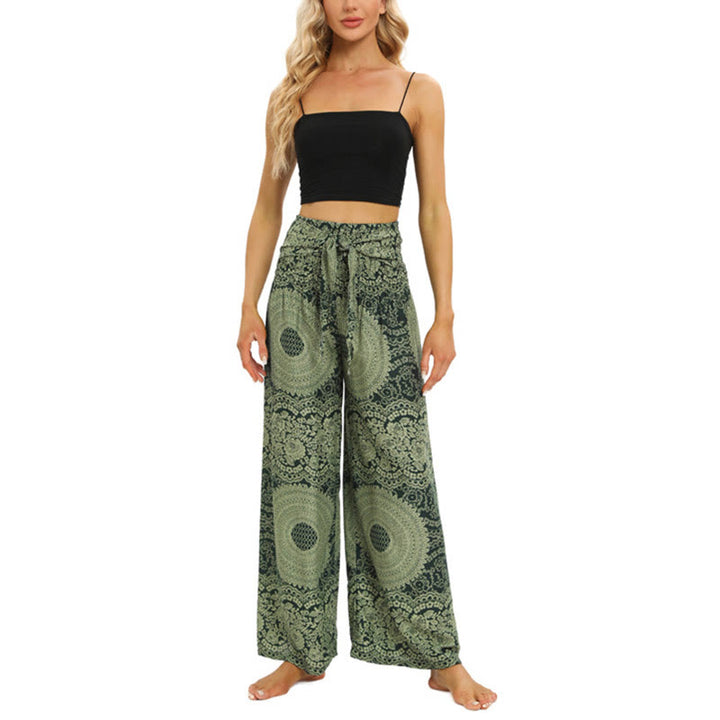 Buddha Stones Boho-Schnürsenkel-Weithose Damen-Yogahose