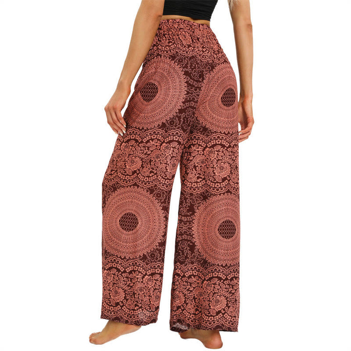 Buddha Stones Boho-Schnürsenkel-Weithose Damen-Yogahose