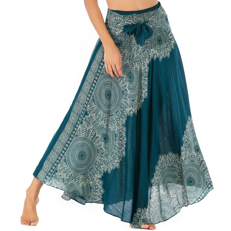 Buddha Stones Zwei Stil Tragen Boho Mandala Blume Strand Rock Kleid - image 1