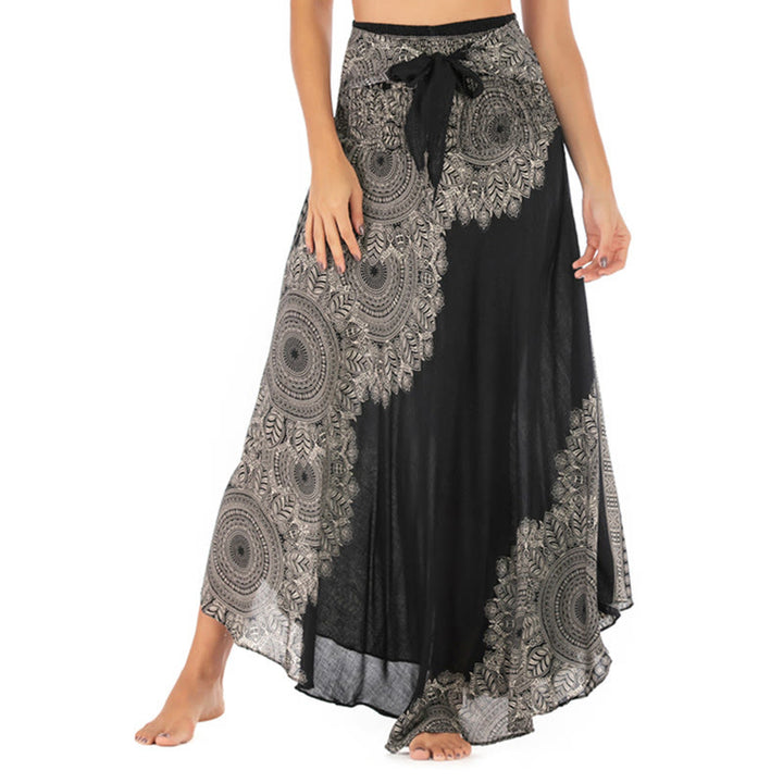 Buddha Stones Zwei Stil Tragen Boho Mandala Blume Strand Rock Kleid - Schwarz - US4-12， UK/AU8-16，EU36-44 (F) - image 11