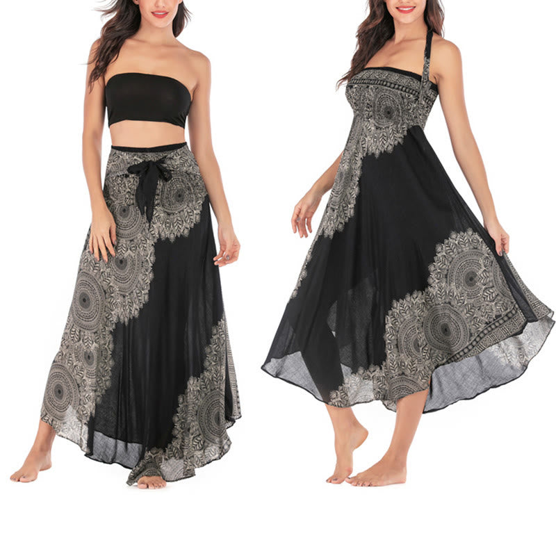 Buddha Stones Zwei Stil Tragen Boho Mandala Blume Strand Rock Kleid - image 13