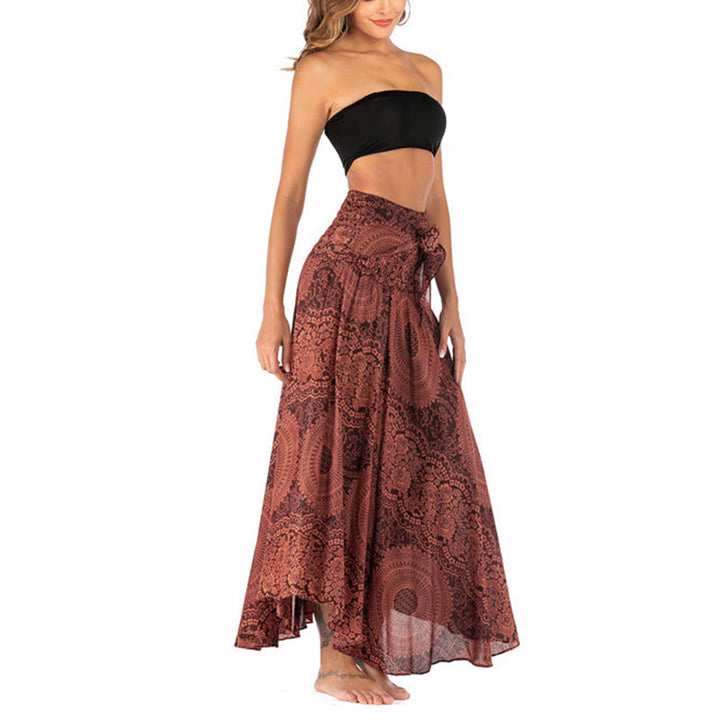 Buddha Stones Zwei Stil Tragen Boho Kompass Rose Blume Rock Kleid