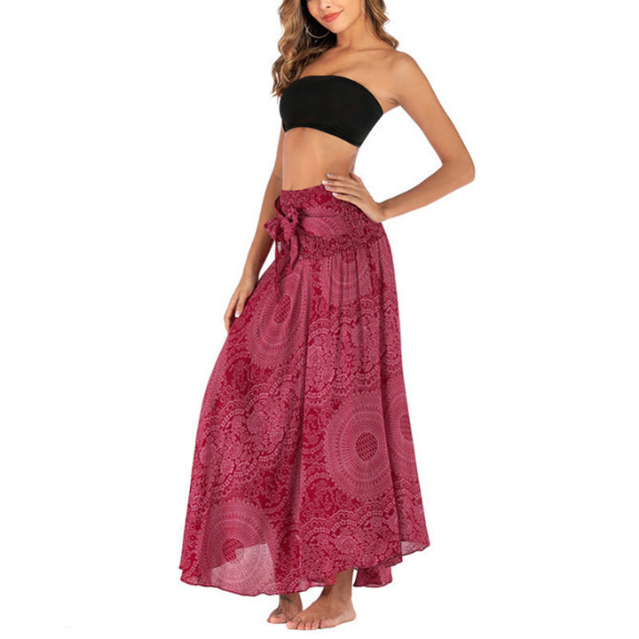 Buddha Stones Zwei Stil Tragen Boho Kompass Rose Blume Rock Kleid