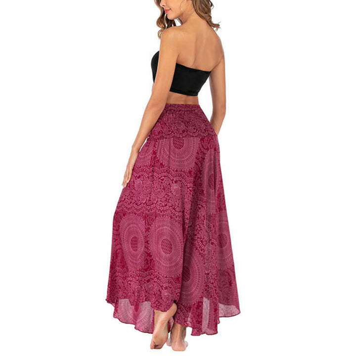 Buddha Stones Zwei Stil Tragen Boho Kompass Rose Blume Rock Kleid